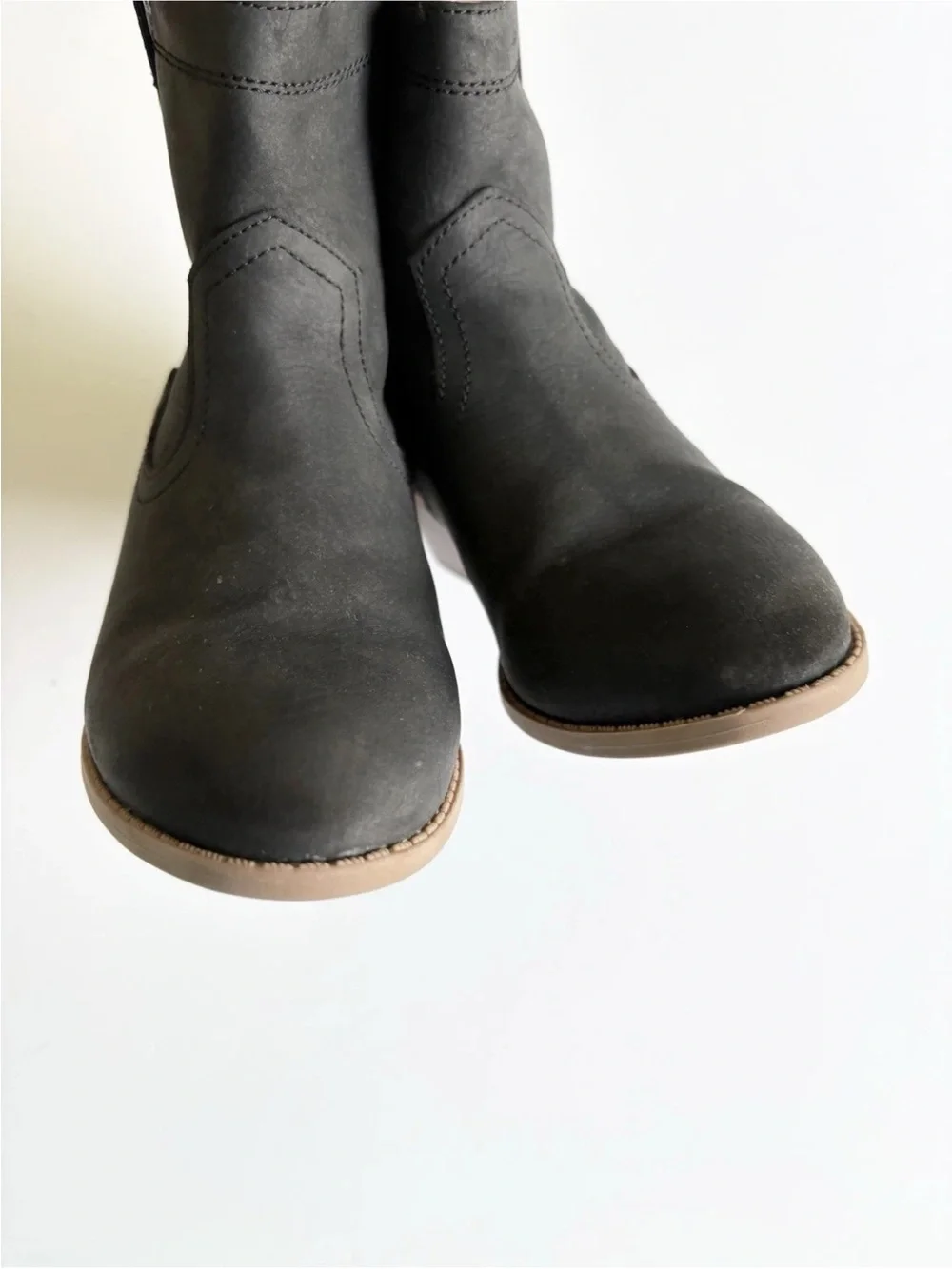 Old Navy Black Ankle Booties with Low Stacked Heel 1Y Western Girls